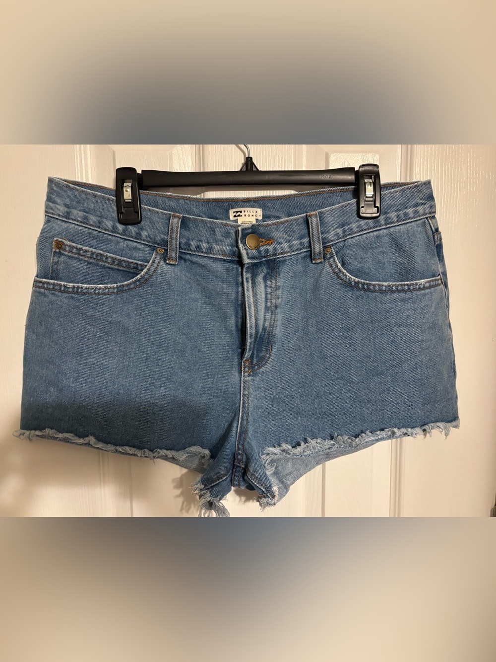 Billabong Light Blue Distressed Denim Cutoff Shorts